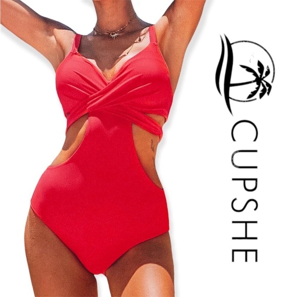 Cupshe Accessories - Mix and match 3 for $20 Cupshe Red Cutout One Piece Bikini NWT size medium